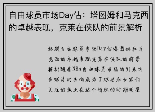 自由球员市场Day估：塔图姆和马克西的卓越表现，克莱在侠队的前景解析